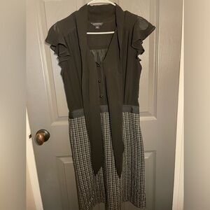 PreLoved Banana Republic Black/Black-Tweed Pattern Dress w/ Flutter Sleeves Sz4